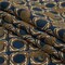 1 Yard Beige Navy Flocked Paisley Twisted Squares Printed Viscose Woven Fabric Width 57 Inches